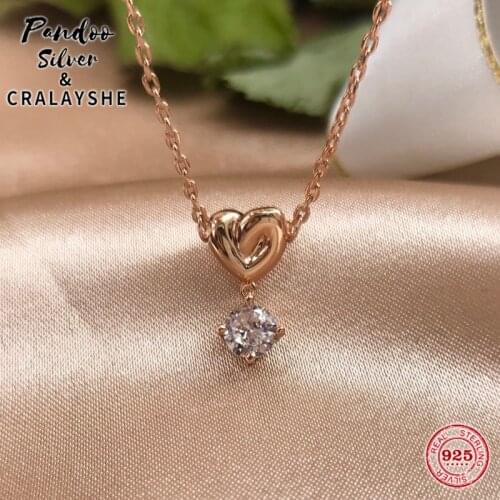 Trend S925 Sterling Silver High Quality Jewelry 1:1 Copy,SWAN LIFELONG Knot Love Heart Necklace Elegant Gift With Logo