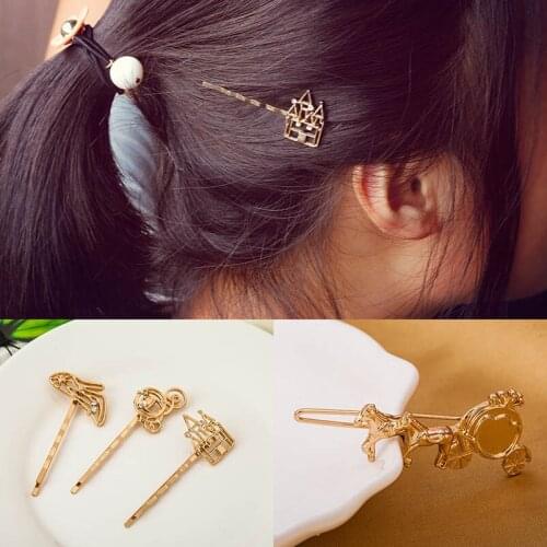 Castle Heel Golden Silver Alloy Hair Clips & Pins Bobby Pins Headwear Hair Accessories for Women
