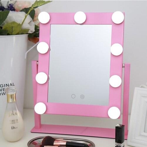 Hollywood Style Makeup Mirror with Lights LED Bulbs Cosmetic Mirror Tabletop Lighted Vanity Mirror 10x Mirror for Travel Child