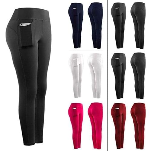 Fitness Leggings Woman Stretch Yoga Quick Dry Leggings Fitness Running Gym Sports Pockets Active Pants legins fitness mujer E1