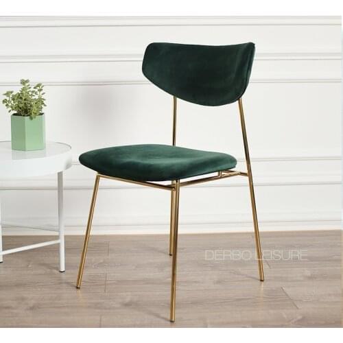Modern Classic Design Fashion Luxury colorful gold black color leg fabric PU leather Upholstered soft cover pad Dining chair 1PC