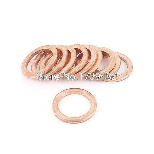 10Pcs 16mmx22mmx2mm Copper Crush Washer Flat Ring Seal Gasket Fitting