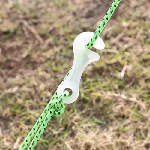 10pcs Wind Rope Buckle Wrench Shape Outdoor Luminous Awning Tent Rope Buckle Canopy Tightening Buckles Camping Accessories