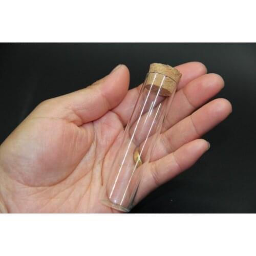100pcs/lot 22*90mm 22ml High Quality Clear Cork Stopper Glass wish Bottle Vial Jars Containers Test Tube Holiday Wedding Decor