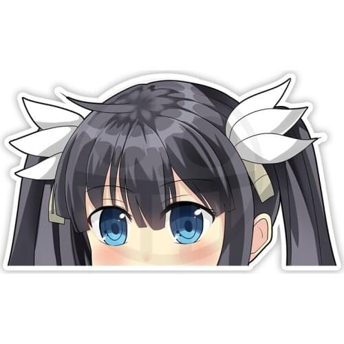 11345# Various Sizes Removable Decal Hestia Sama Peeker Hentaku Anime Car Sticker Waterproof on Bumper Rear Window Laptop