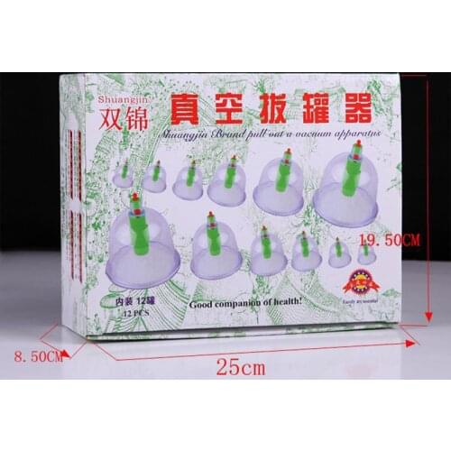 12 Pcs/ Set Medical Vacuum Body Cupping Suction Therapy Device Body Relaxation Healthy Massage Set Health Care