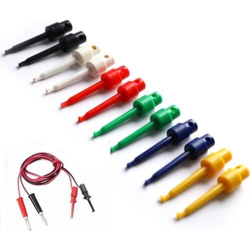 12pcs/set Useful Multimeter Lead Wire Test Probe Hook Clip Set Cable Welding Circular Test Clip