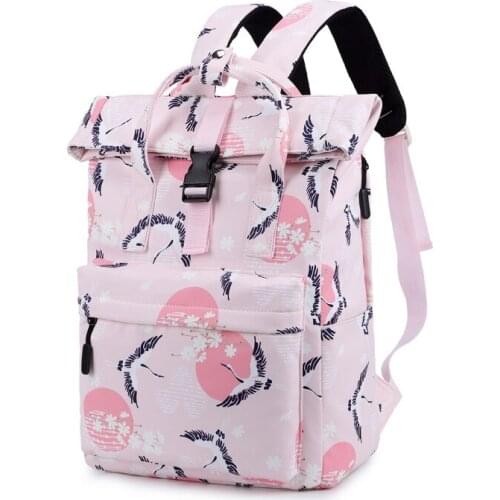 2019 Chinese Wind Print Childrens School Bag for Teenagers Girls book bags Large capacity fresh women backpacks mochila escolar