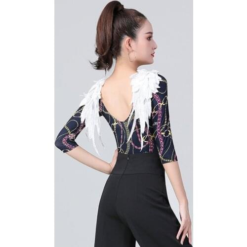 2021New Sexy latin top Dance Clothes Women Latin Salsa Rumba Chacha Dance long sleeve Performance Practice Costume