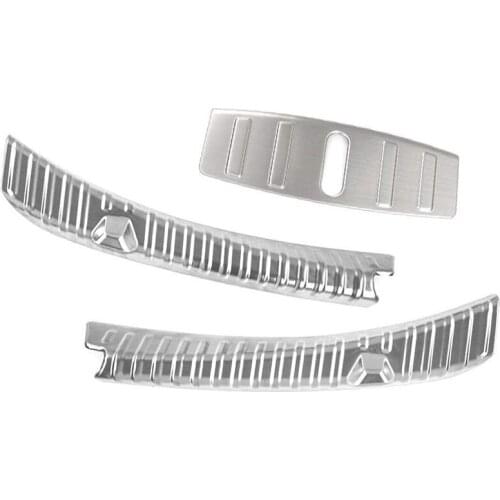 3Pcs Rear Trunk Bumper Frunk Bumper Protector Guard Stainless Steel Silver Alloy for Tesla Model 3