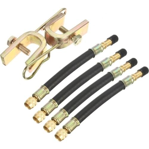 4 Pcs Air Tyre Valve Extension Adaptor Car Tire Stem Extender+Clamps Dropshipping