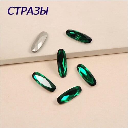 4161 Elongated Baguette Shapes Emerald Shape Glass Crystal Sew On Claw Rhinestones DIY Clothing Accessorie For Clothes