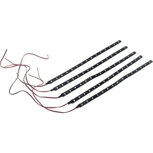 5 x 30 CM Waterproof Strip Band 15 LED 3528 SMD Cold White DC12V Auto