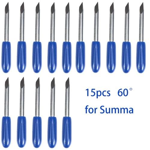 60 Degree 15pcs Summa Plotter Blade Vinyl Cutter Knife for Summa Cutting Milling Carving Tool Wear High Quality