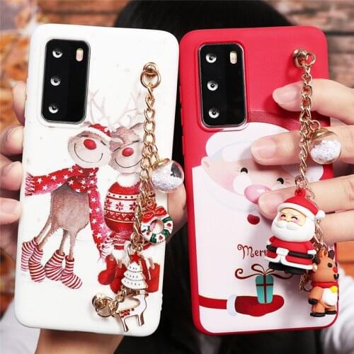 Christmas Deer Chain Case For Huawei P30 P20 Mate 10 20 P40 Lite E Pro Lite Honor 10i 20i 8A 9X 8X 9A 9C 9 10 Lite 20 TPU Cover