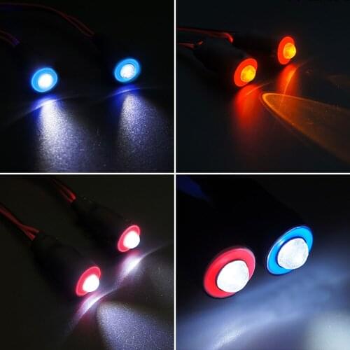RC Car Parts 13mm/17mm 2 LED Angel Eyes LED Light Headlight Bulb for 1:10th Truck Crawler Drift Flat sports Cars