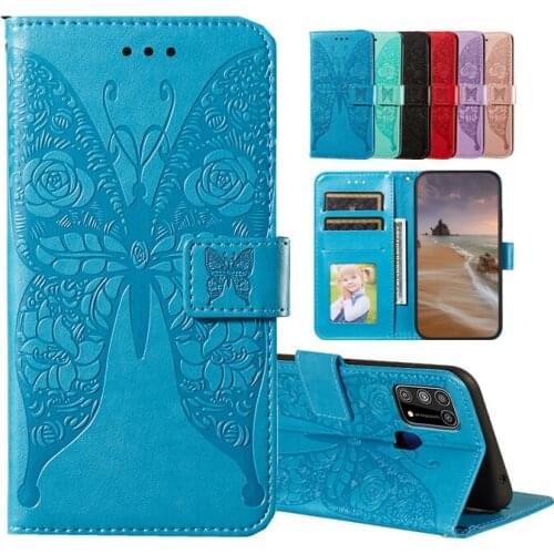 For Samsung Galaxy M01 M30S M31 M31S M51 Note 9 10 Pro 20 UlTRA S10 Lite Butterfly Wallet Flip Mobile Phone Case