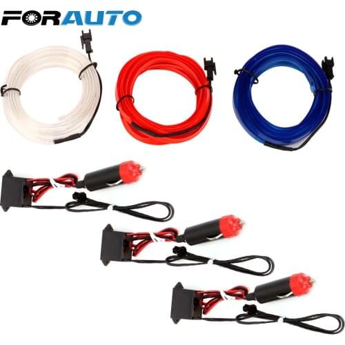 FORAUTO 3 Miter Flexible Neon EL Wire Car 12V LED Cold lights Car styling Decorative Lamp Light Strips Auto Lamps