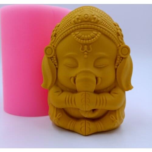 Big Size Ganesh Candle Mold Wax Melt Mould Ganesa Silicone Mold for Candle Decorated Resin Epoxy Crafts Gyspum Statue Molds