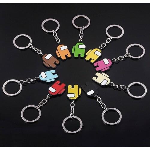 Game Figure Metal Keychains Keyring Men Women Space Werewolf Kill Cute Key Chain Ring Fans Collection Halloween Party Gifts