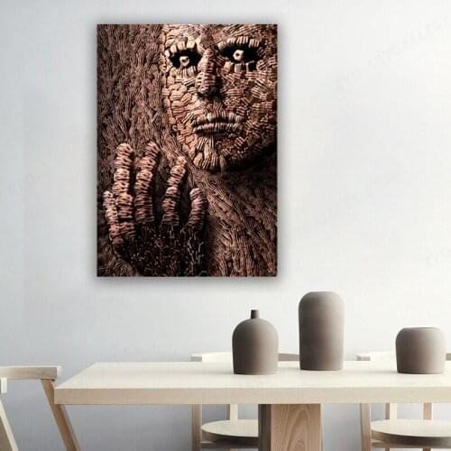 The Tool of Tools Abstract Painting A Figure Made Up Of Human Hands Canvas Posrer Art Wall Decoration