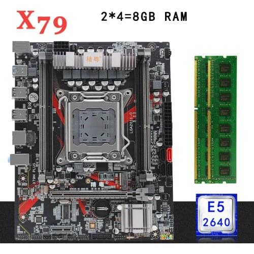 X79 desktop motherboard set kit LGA 2011 with Intel Xeon E5 2640 processor 8GB(2*4GB) ECC DDR3 RAM memory M-ATX M.2 NVME SSD