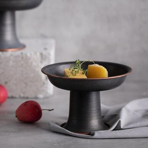 Creative high-footed refreshment plate Buddha plate Chinese Zen offering plate Fruit plate Household snack plate tray