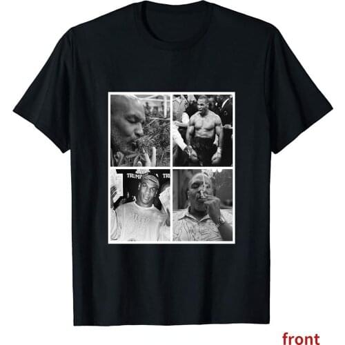 Iron fist Mike Tyson boxer silhouette Summer cotton O-neck short sleeve T-shirt