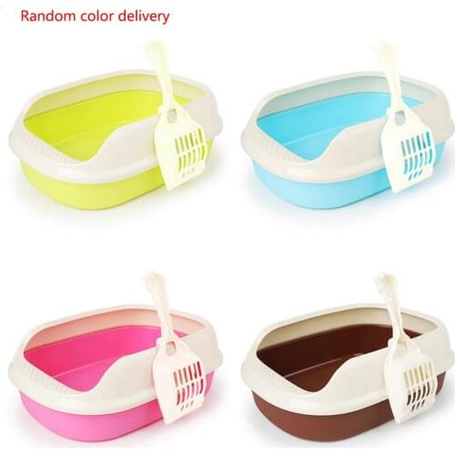 Cat Litter Box Pet Bedpan Toilet Pet Products Cat Supplies Bedpans Anti-breaking Cat Toilet Plastic Box Random Color