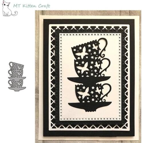 MT Craft Metal Cutting Dies Stacked butterfly cups Scrapbook Photo Album Decorative Embossing Stencil Paper Cards Crafts Die Cut