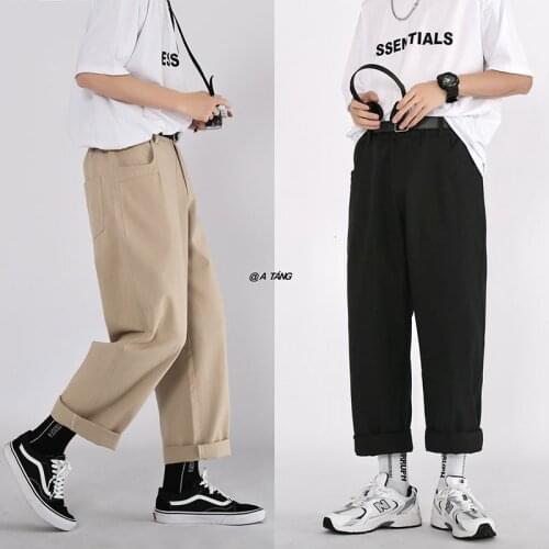 2021 Mens Loose Casual Pants Baggy Gym Cargo Sweatpants Streetwear Hip Hop Style Trousers Black/grey/khaki Color Trousers S-2XL