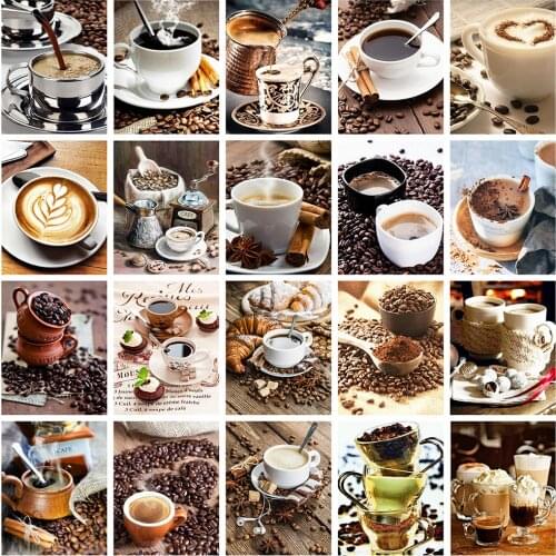 Cafe Home Decor Diamond Painting Coffee Paint Diy Mosaic Jewel Cross Stitch Handmade Arts and Crafts Kit Embroidery Accessories