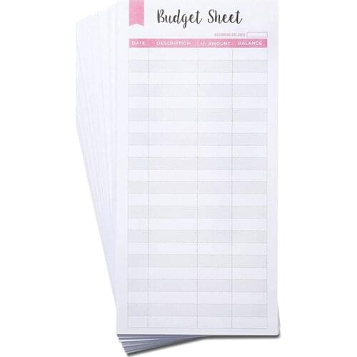 Set Of 60 Expense Tracker Budget Sheets I Money Organizer For Cash & Ledger Book - Use With Cash Envelopes For Budgeting