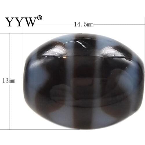 AAA Grade Natural Tibetan Dzi Beads Oval Four Strip Tiger Teeth & Two Tone Fit Bracelet Diy Fashion Jewelry Gift Men Women