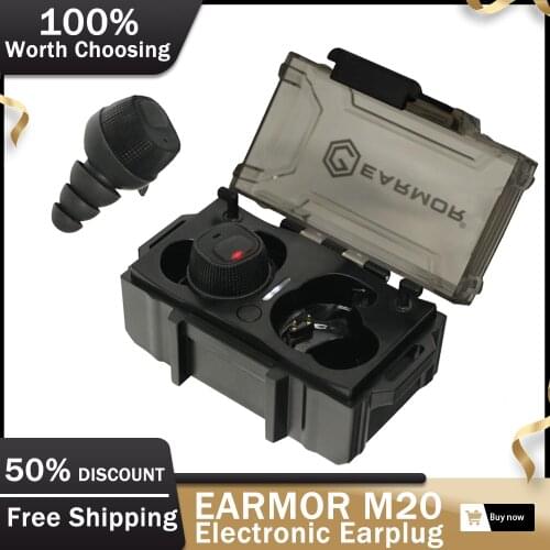 EARMOR M20 Electronic Earplug Tactical Noise Reduction Headset for Shooting Training & Law Enforcement High-noise Environments