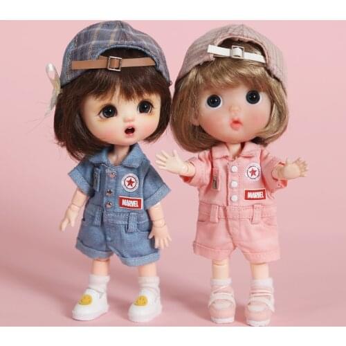 New Cool Doll Clothes Fashion Work pants/Hat for ob11,obitsu11,holala, 1/12bjd doll clothes accessories for doll