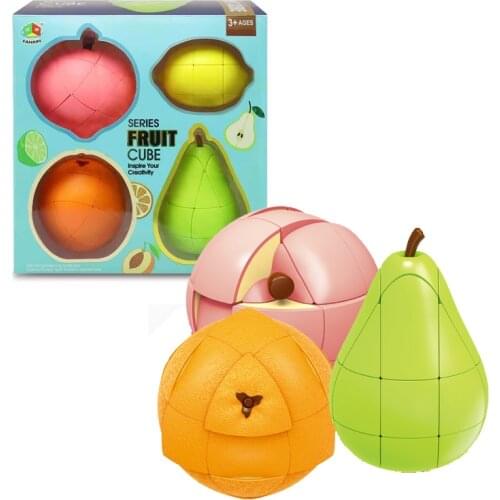 Newest FanXin Fruit Magic cube Pear Lemon Peach Orange puzzle cube Stickerless Cube pack Puzzle Game Funny Toys