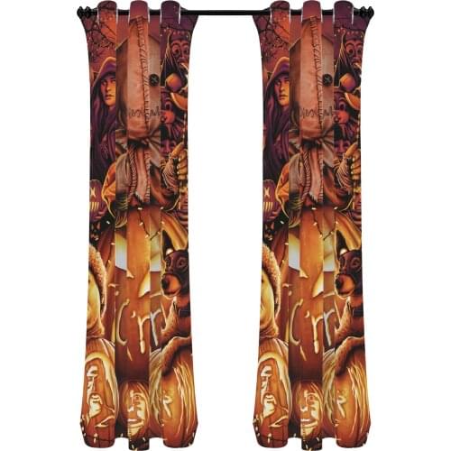 The Newly Arrived 2021 Halloween Wizard Themed Prints Hang Curtains In The Living Room For Childrens Adult Window Bedroom Decor