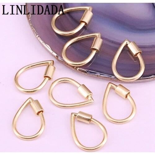 10Pcs 14*20mm Matte Gold Plated Drop Shape screw clasp charm, carabiner clasp charm,fashion necklace/bracelet jewelry component