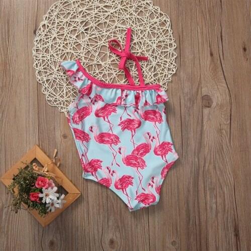 HOT Fashion Girl Swimsuit Baby Girls Kids Flamingo Bathing Costume Swimsuit One Pieces Swimwear Bikini Set