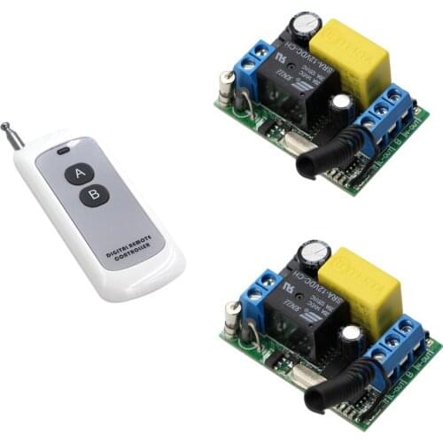 Best Price AC220V 1CH 10A RF Radio Remote Switch System Digital Remote Controller & 2pcs Receivers Light Lamp Led ON OFF Switch