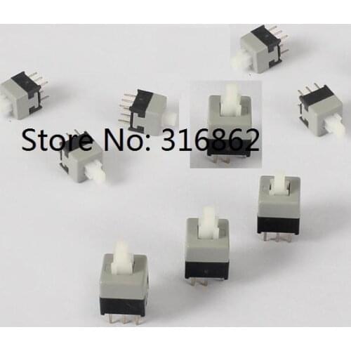 20pcs/lot 8.5X8.5 mm 8.5 * 8.5 mm self locking switch button dip switch 6 pins touch button key switch attacked