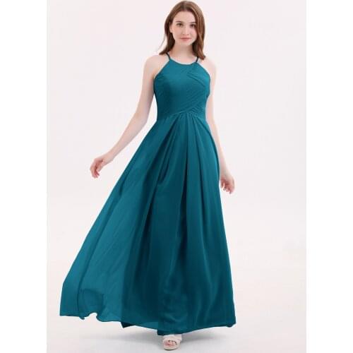 Halter Chiffon Maxi Dress of Bridesmaid