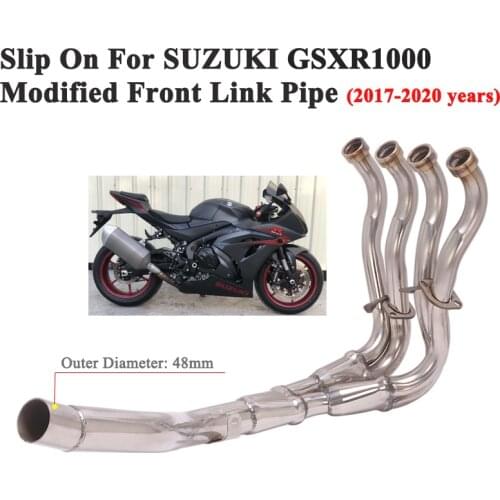 Slip On For SUZUKI GSXR1000 GSX R1000 2017 - 2020 Motorcycle Exhaust Escape Modify Front Link Pipe 48mm Connect Original Muffler