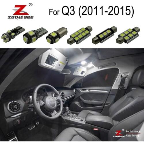 17pcs canbus LED indoor door bulb + Reading LED interior dome map light kit for Audi Q3 8U Quattro 2011 2012 2013 2014 2015