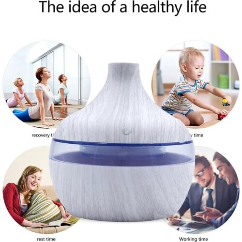 Mini Air Humidifier Usb Ultrasonic Aroma Diffuser Wood Grain Electric Essential Oil Diffuser For Home Aromatherapy #G2
