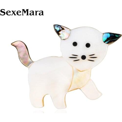 SexeMara Acrylic Brooch Cartoon Cat Women Girl Metal Pins Badges Brooche For Backpacks Clothing Accessories Fashion Jewelry Gift