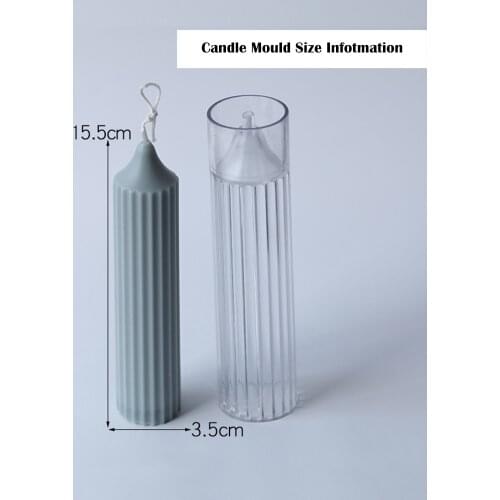 1pc Transparent Plastic Candle Mold Diy Candle Making Long Pole Mould Handmade Soap Molds Clay Tools Wedding Decor Supplies