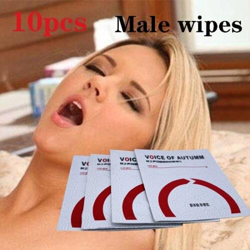 10Pcs Delay Spray Men Wipes Natural Wet Tissue Sexual Prolong Premature Ejaculation Enhancer Pleasure Lasting male Sex Wipes