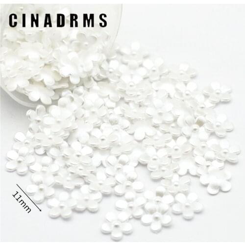 11mm 100PCS Pure White Tiny Flatback Resin Flower Cabochons|Resin embellishment Decoration Flowers
